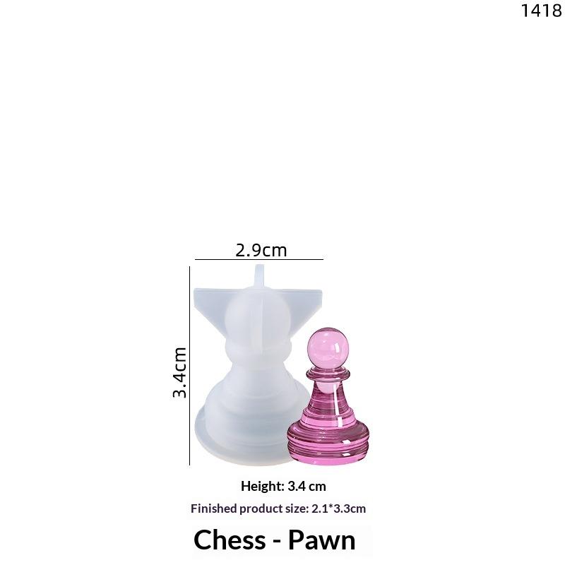 1 Set Diy Drop Glue International Chess Crystal Epoxy Resin Mold 3D Chess Piece Silicone Mould Accessories