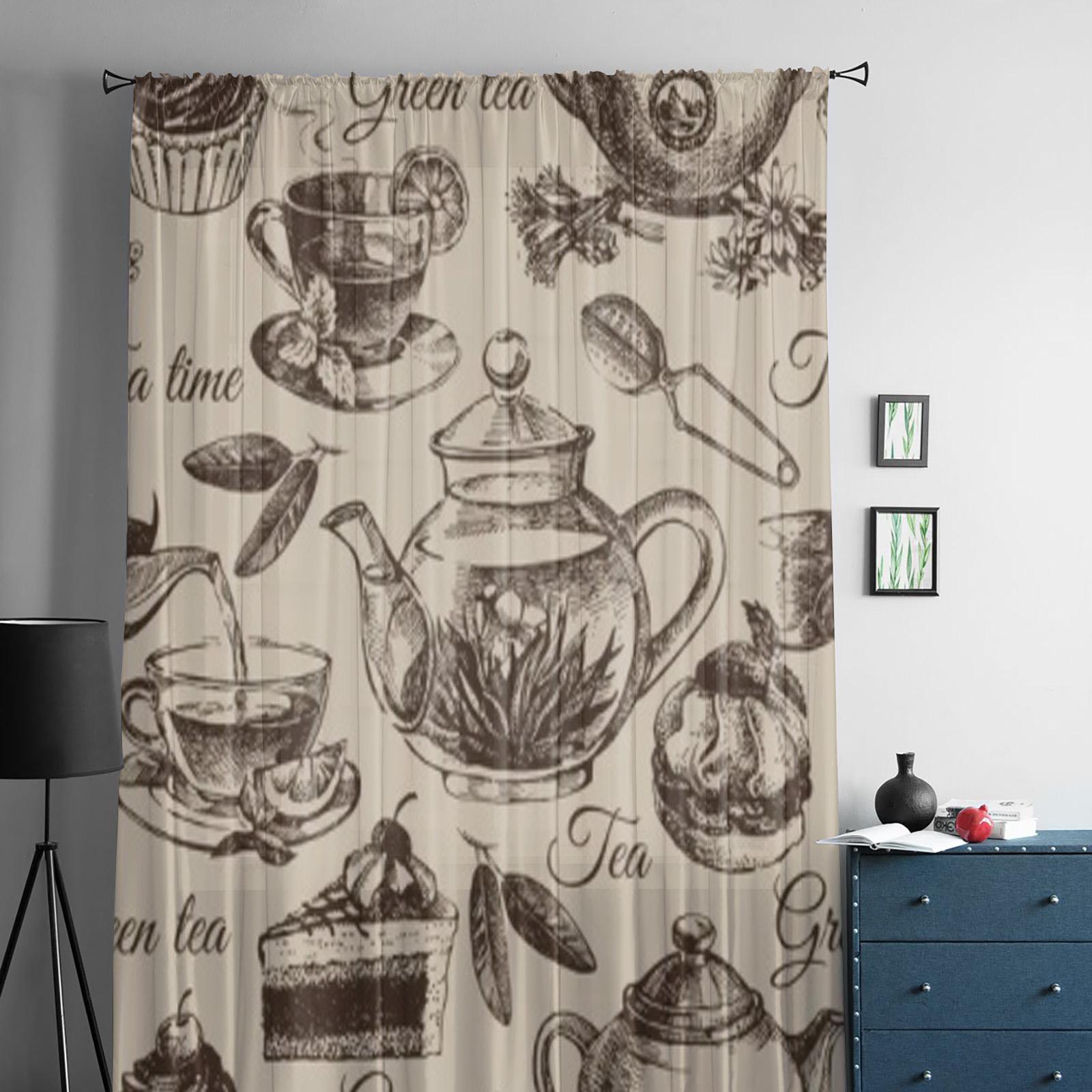 Чай и пирожные Роскошные шифоновые прозрачные шторы для гостиной — фото 3