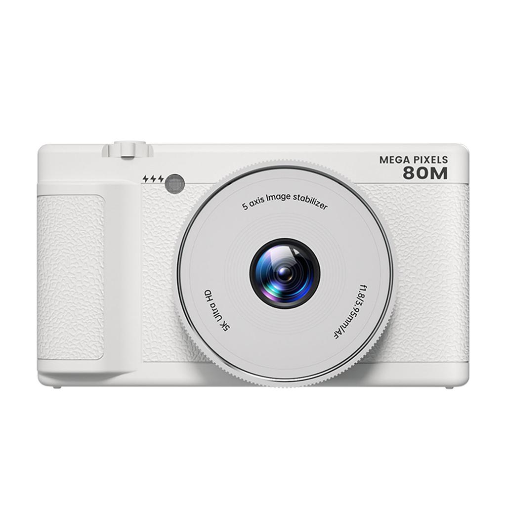 Digital Camera 80MP 5K with 270 Degree   Screen 2.8 Inch LED Fill Light 18x Zoom HD Compact Travel Video Camera for Beginner Students