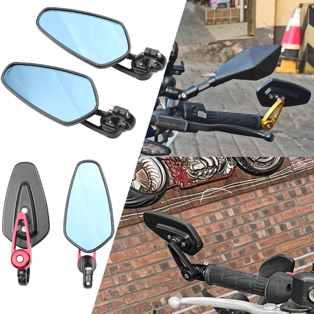 Specchietti Retrovisori per Moto 7/8" 22mm Specchietti Estremità Manubrio in Lega di Alluminio 1 Coppia Universale Specchietto Retrovisore per Manubrio Moto/Bici