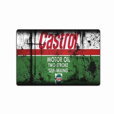 Castrol Panneau Look Vintage Huile Look Métal Étain Rétro Moteur Garage Look Rustique