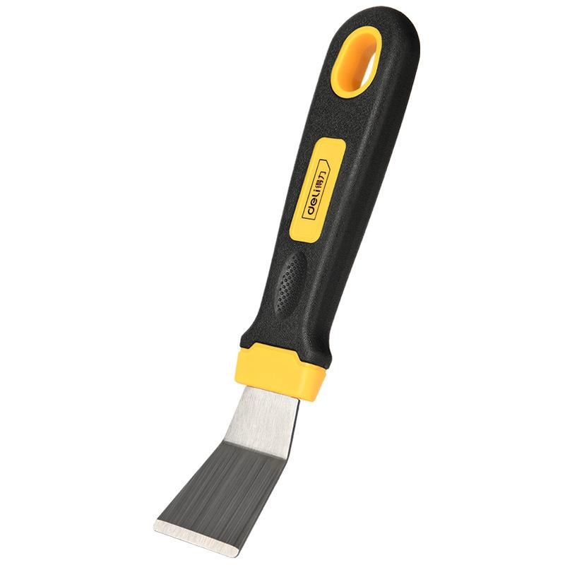 Deli Tools 1.5" Oil Stain Scraper Bent Head Stainless Steel Putty & Grout Knife DL366001
