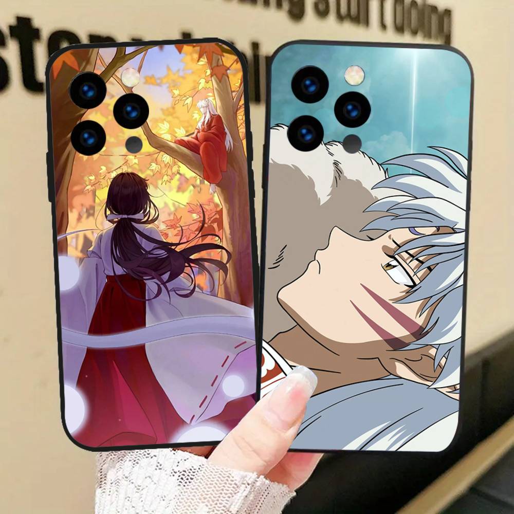 Japanese Animation I-Inuyasha Phone Case For IPhone 17 Air 16 15 14 13 Pro Max 11 12 Black Silicone Cover