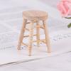 1Pcs Dollhouse Log Round Stool Mini Ornament