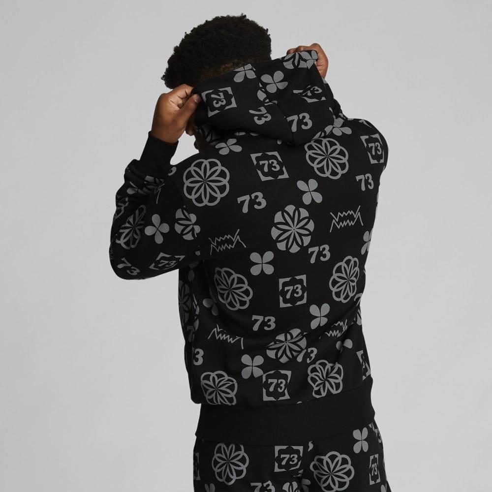 Puma Booster Clyde Print Hoodie Herren Hoodies Schwarz 536492-01