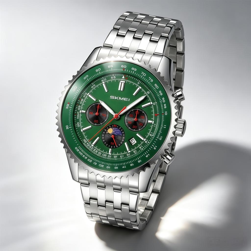 Men's Quartz Watch SKMEI Chronograph Stainless Steel Business 9348