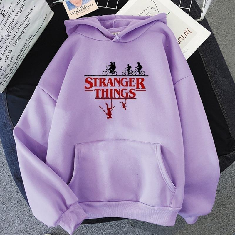 Stranger Things Print Pullover Hoodie Fleece Jacket Sweatshirt Unisex Loose Warm Hooded Top