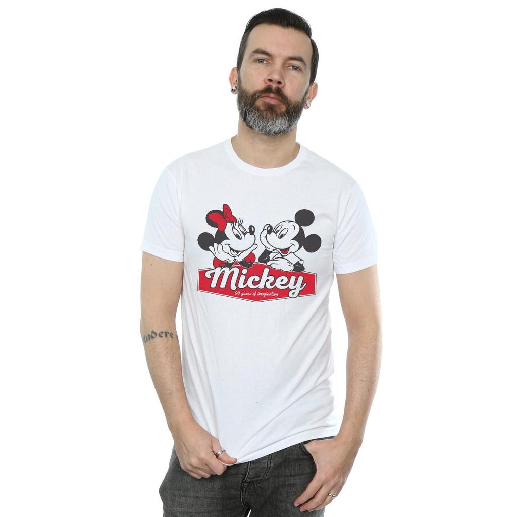 Disney Mens Mickie And Minnie 90 Years T-Shirt