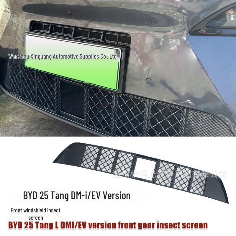 BYD Tang L DMI/EV Front Windshield Insect Net - Black Carbon Fiber Exterior Decor
