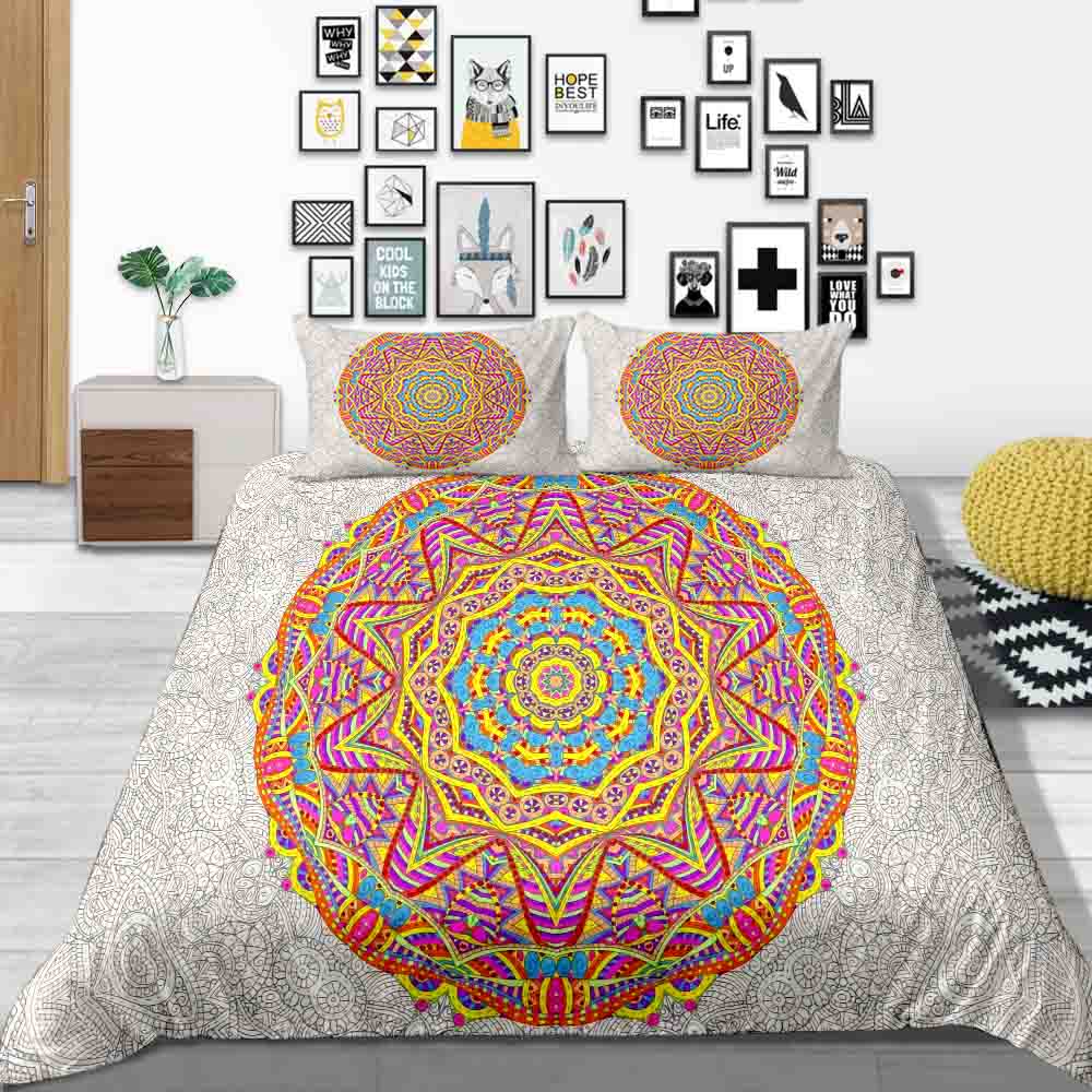 Povlečení v bohémském stylu Souprava na přikrývku Boho Souprava domácího povlečení Polyesterová souprava na polštář pro muže