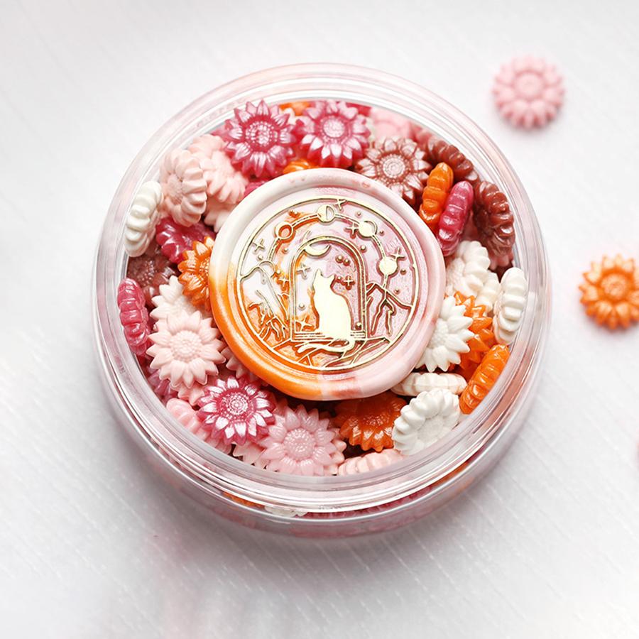 

150 шт. Восковые гранулы смешанных цветов для сургучной печати в бутылке, восковые гранулы с подсолнухом для свадебных приглашений, штамп для сургучной печати, рождественская упаковка подарков