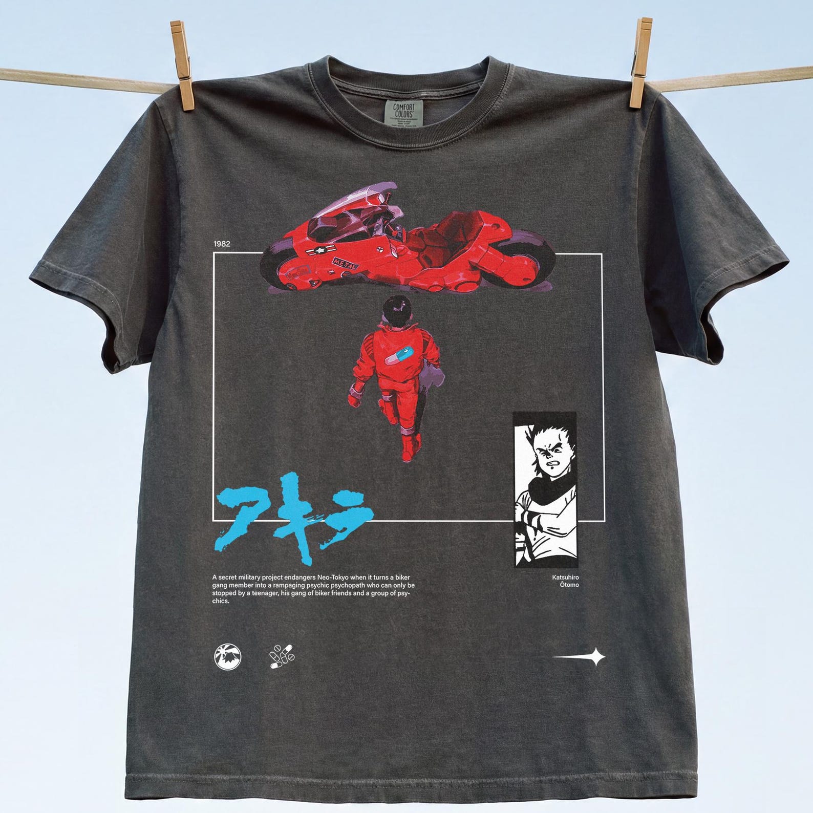 Retro Anime Shirt, Manga Neo Tokyo Cyberpunk Graphic Tee, 80s Akira Inspired Japanese T-Shirt S