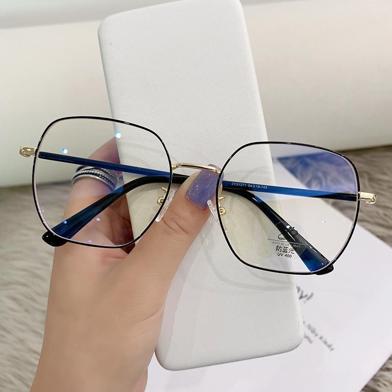 Anti-Blue Glasses, Brown Myopia, Men And Women Without Face, Small Face, Can Be Equipped With Large Degree Square Frame Glasses Frame