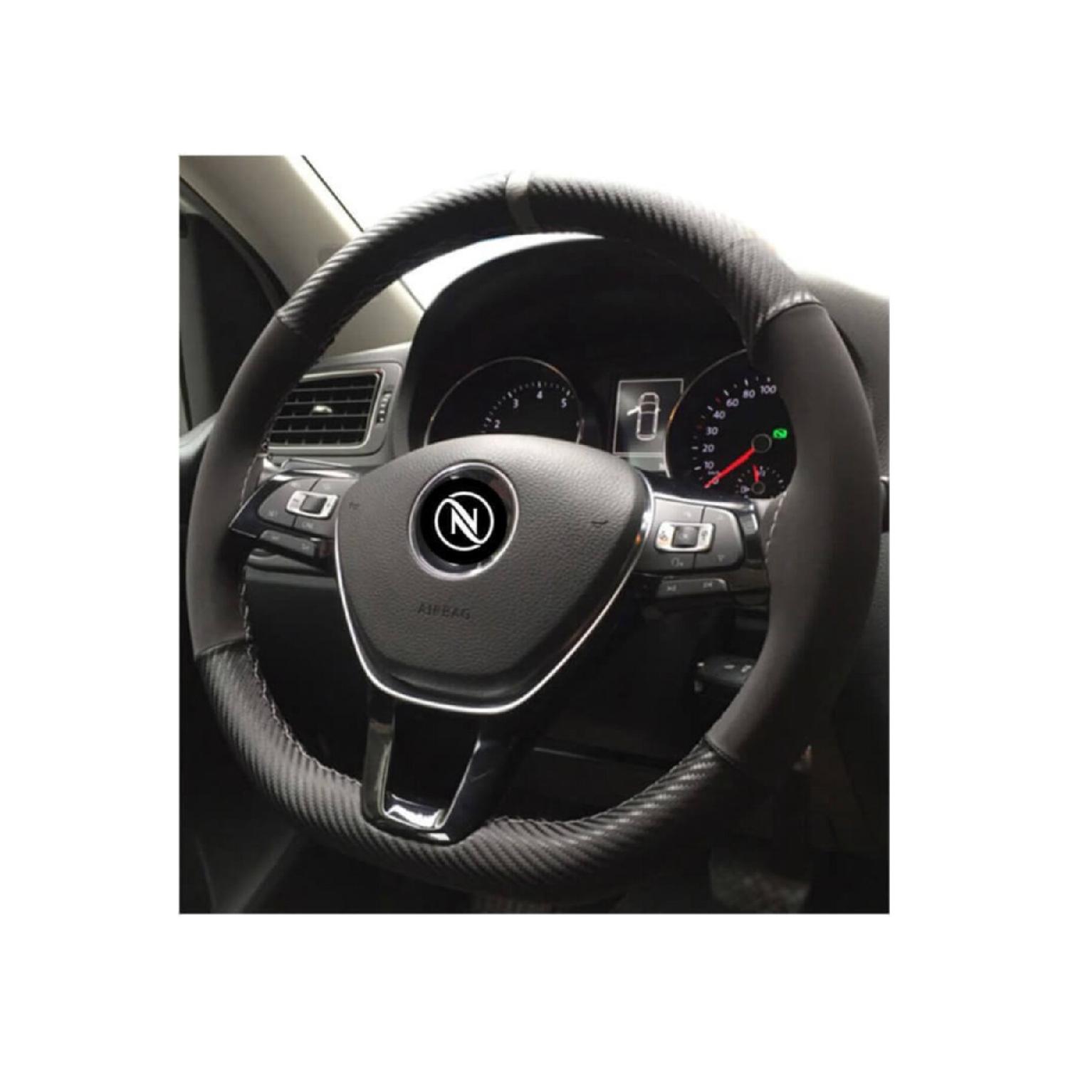 

Steering Wheel Cover With Ring Alcantra Carbon Strut Cover Gray