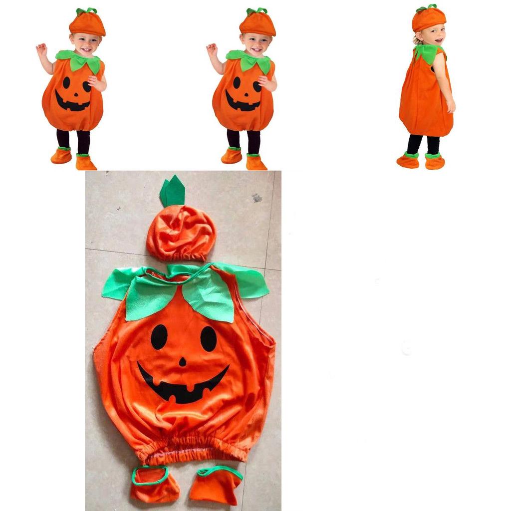 Vibrant Orange Pumpkin Fancy Dress For Children Halloween Celebration Events