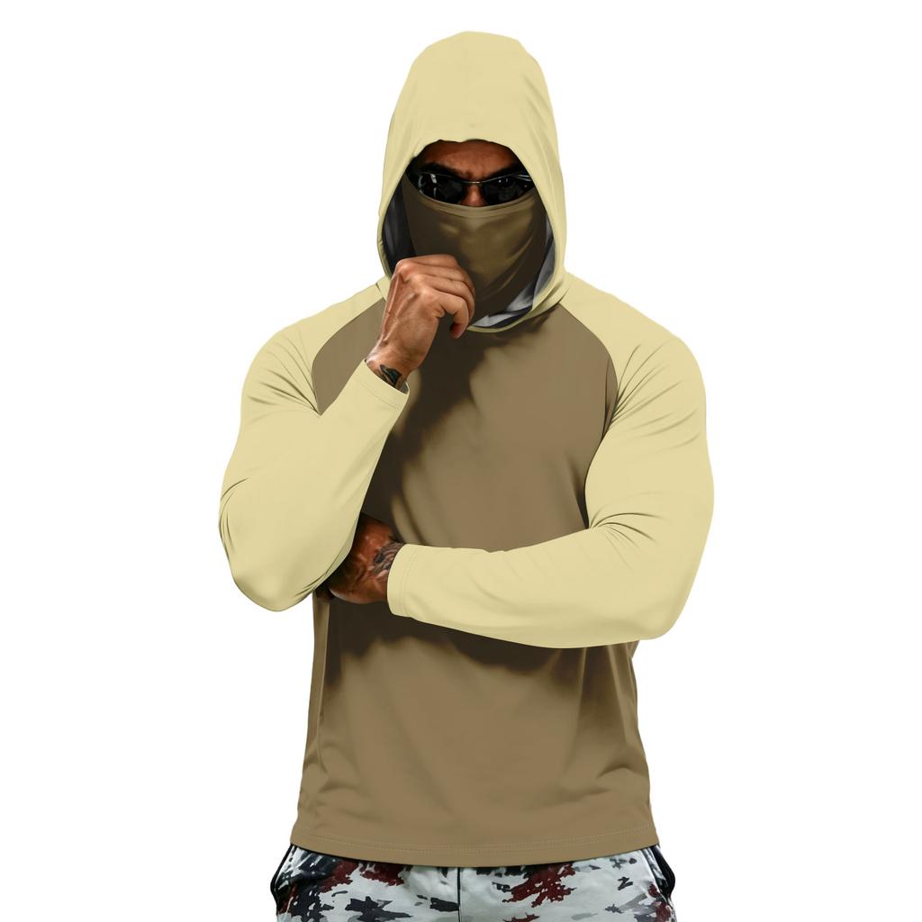 Men's Athletic Hoodies Long Sleeve Fishing Shirts for Men Men's Dry Fit Long Sleeve Active Hoodie Sun Fishing Hoodie with Face