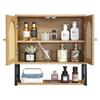 Bathroom Wall Cabinet, with 2 Doors and Adjustable Shelf, Over the Toilet Storage Medicine Cabinet Wall Mounted, Hanging Organizer with Shelves & Open