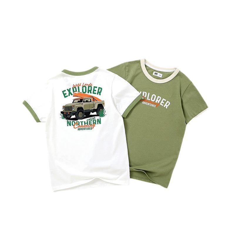 Summer Korean Version of the New Children's Sports Short Sleeve Big Children Pure Cotton Printed Sweatshirt Boy Short Sleeve T-shirt