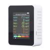 Air Quality Monitor Portable LCD Backlight Screen CO2 TVOC HCHO PM2.5 PM10 Detector with Alarm White