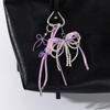 Lovely Heart Keychain Bows Keyring Braided Rope Bag Charm Bag Pendant Ornaments Car Keychain Decorations
