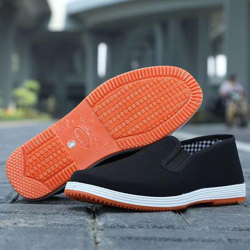 

Тканевые туфли на толстой подошве, резиновой подошве, однотонные черные тканевые туфли, желтые военные туфли из коровьей жилы 39