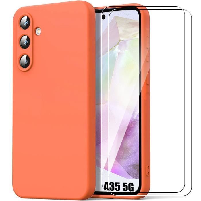Coque de protection - Samsung - Galaxy A35 5G - Silicone Liquide - Ultra Slim - Orange