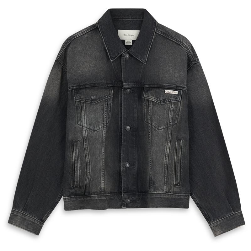 

Calvin Klein Retro American Denim Jacket Men Jackets Denim-Gray 4RB796G M