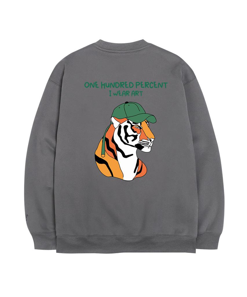 OHP Ohpxharmonia Bgreen Cap Tiger No.2 Fleece-Lined Sweatshirt