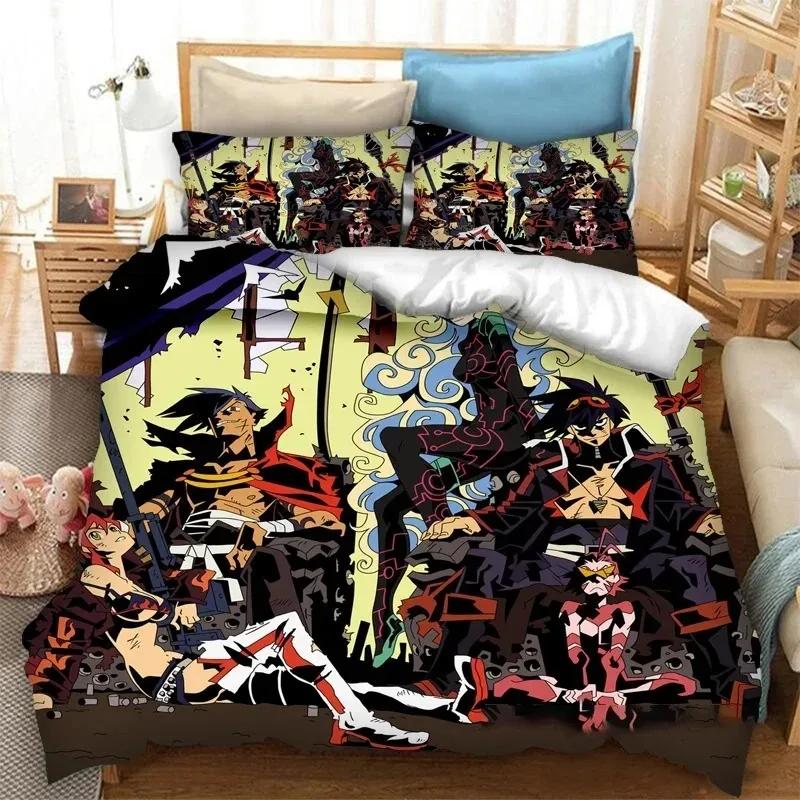 Anime Tengen Toppa Gurren Lagann Kamina Bedding Set Boys Girls Twin Queen Size Duvet Cover Pillowcase Bed Boys Adult