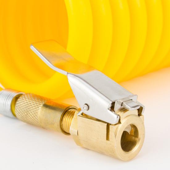 Tire Quick Connector Air Chuck Open Flow Straight Lock Chuck with Clip Durable Copper Construction Tire Inflation Connector