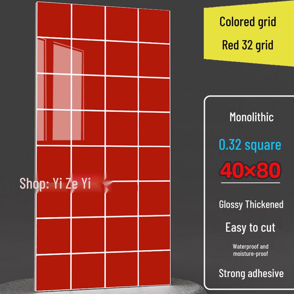 Imitation Tile Aluminum Composite PVC Self-Adhesive Kitchen Oil-Proof Wall Sticker and Wainscoting Panel.
