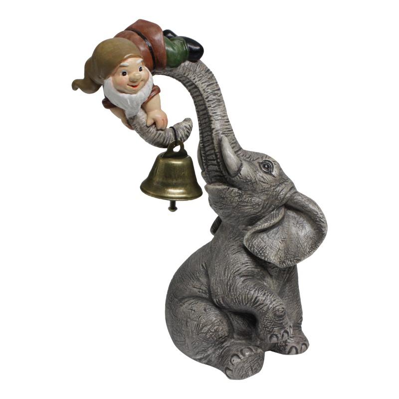 Bell Spirit Elephant Ornaments, Resin Outdoor Animal Statues, Villa Garden Balcony Craft Decorations
