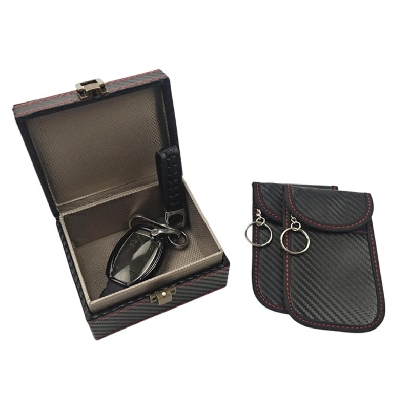 Big Size Car Key Storage Case With Security Function And Carbon Fiber Look For Multiple access