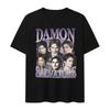 Damon Salvatore European and American Movie Peripheral Pattern Print Round Neck Casual Plus Size Short Sleeved Tshirt Unisexs Top