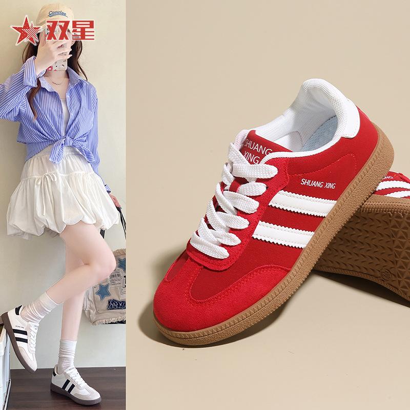 ZGSX-28020 [Price control above 69] Color matching flat-bottomed German training shoes 2025 spring and autumn women's shoes are comfortable and sports