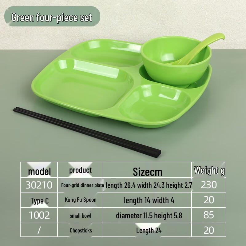 

Commercial Melamine 4-Compartment Rectangular Lunch Tray