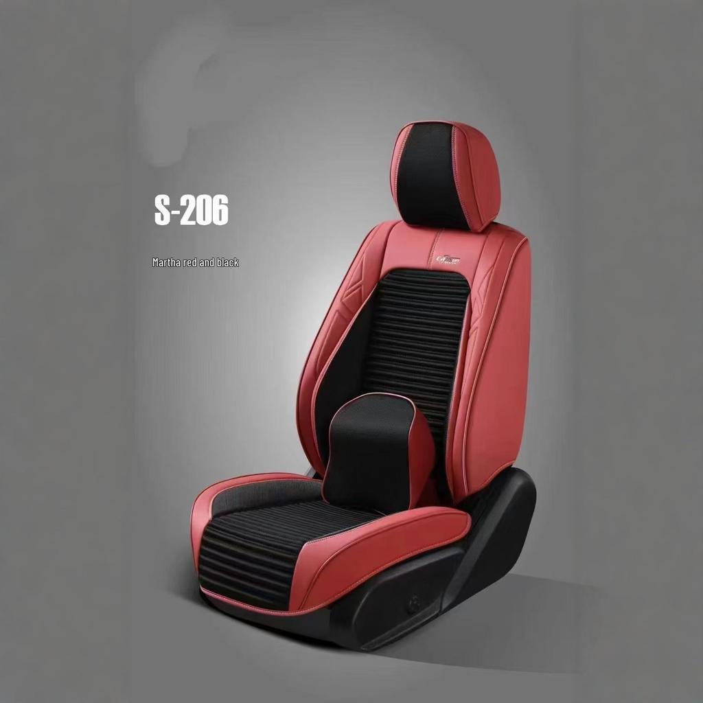 Universal Four Seasons Nappa Leather Car Seat Cover - Wear-Resistant, Full Wrap, 9D Surround for Five-Seat Cars