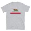 T-shirt unisexe à manches courtes Drapeau de la République de Californie Porteur d'Ours