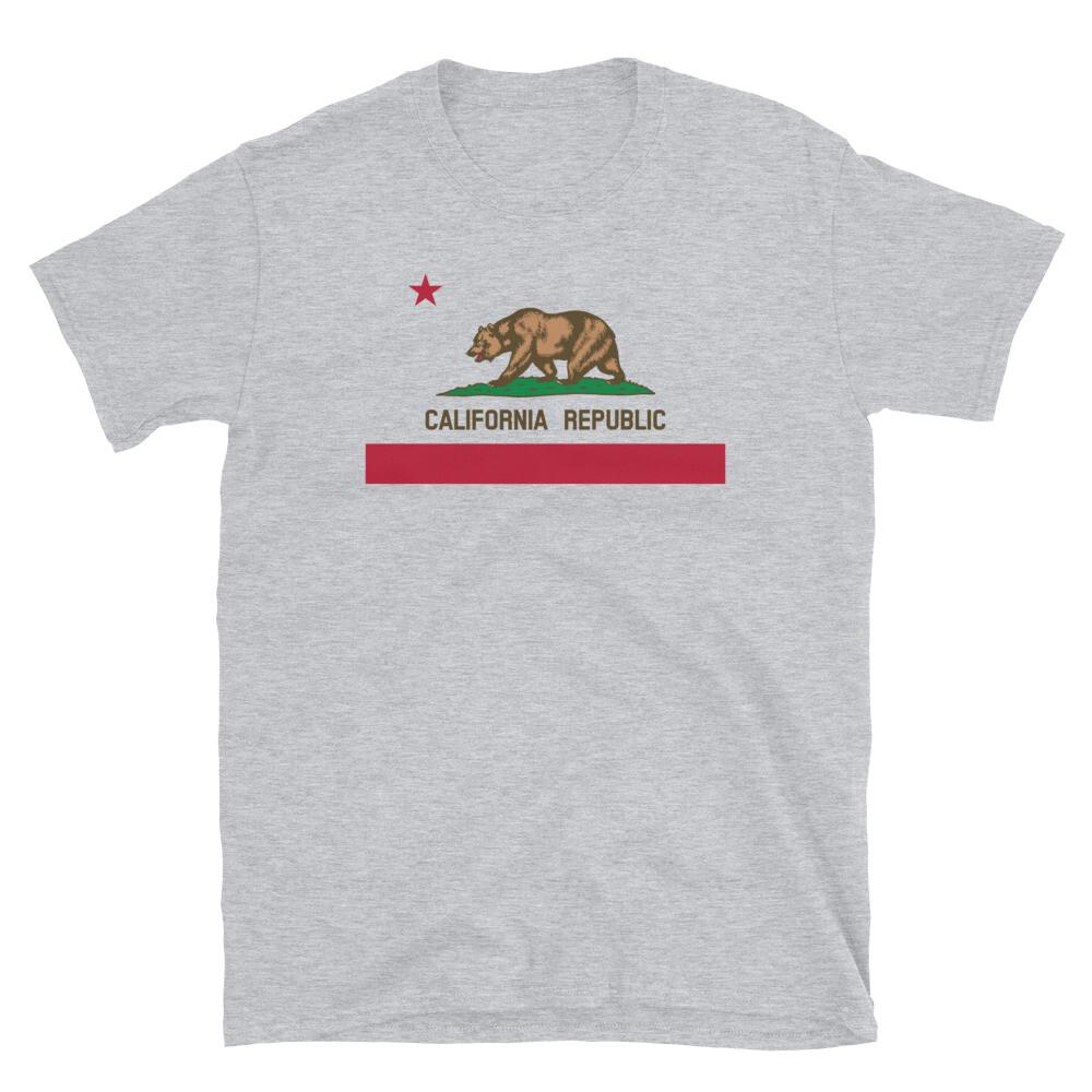 State of California Republic Flag Bear Short-Sleeve Unisex T-Shirt S