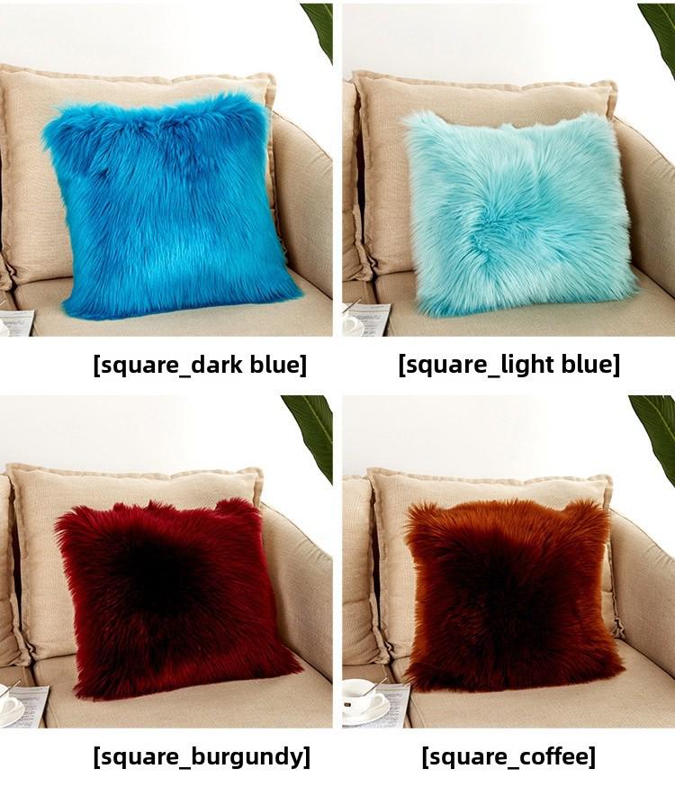 Nordic Plush Cushion Cover - Removable, Washable, Soft Pillow Case for Sofa (Core Not Included)