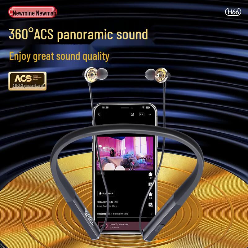 Newmine H66 Kabellose Bluetooth-Kopfhörer mit Nackenbügel