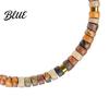 Natural Wood Bracelet Boho Bead Wooden Flat Beads Adjustable Friendship