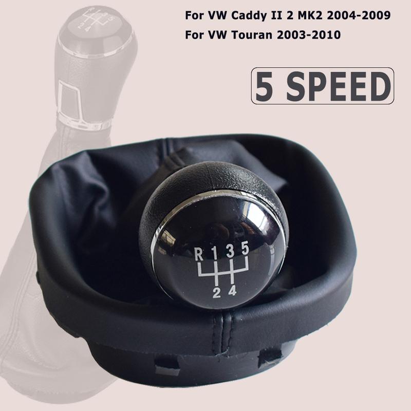 Car Accessories Manual 5/6 Speed Gear Shift Knob Gear Stick Gaiter Boot For Volkswagen VW Touran 2003-2010 Caddy MK2 2004-2009