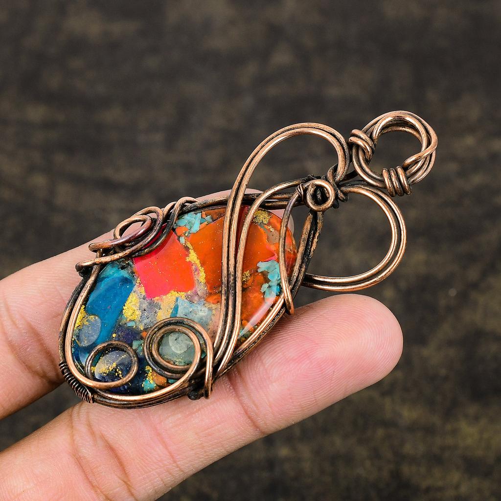 Spiny Oyster Handmade Copper Wire Wrap Jewelry Pendant 2.99 O8n06