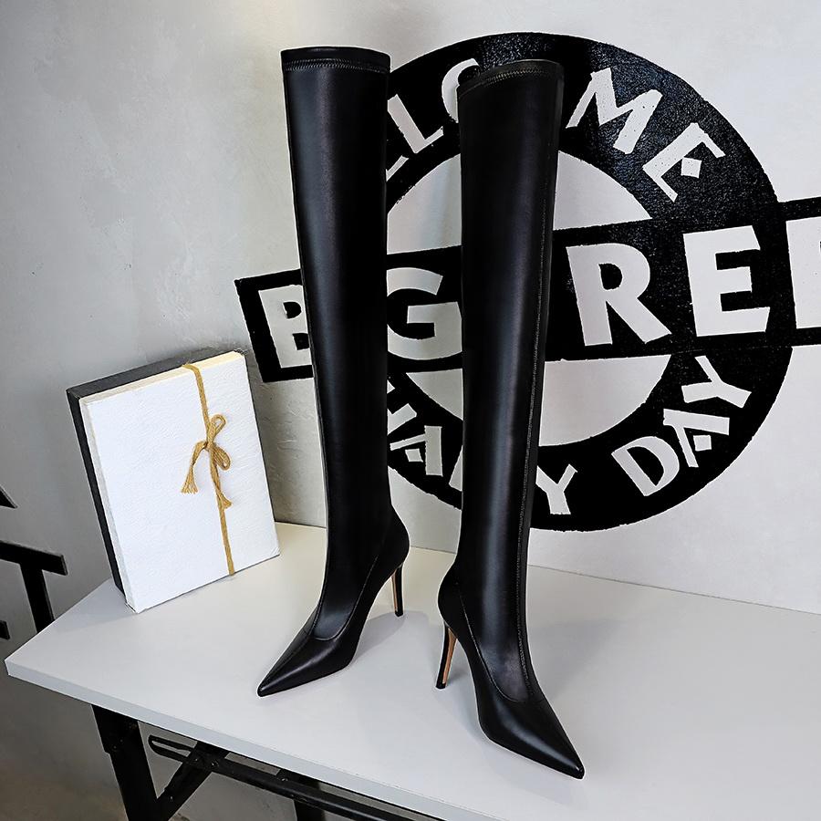 Fashion 2025 Sexy High heels over the knee boots women thigh high boots Ladies Autumn winter Long boots shoes woman Black Plus size 43