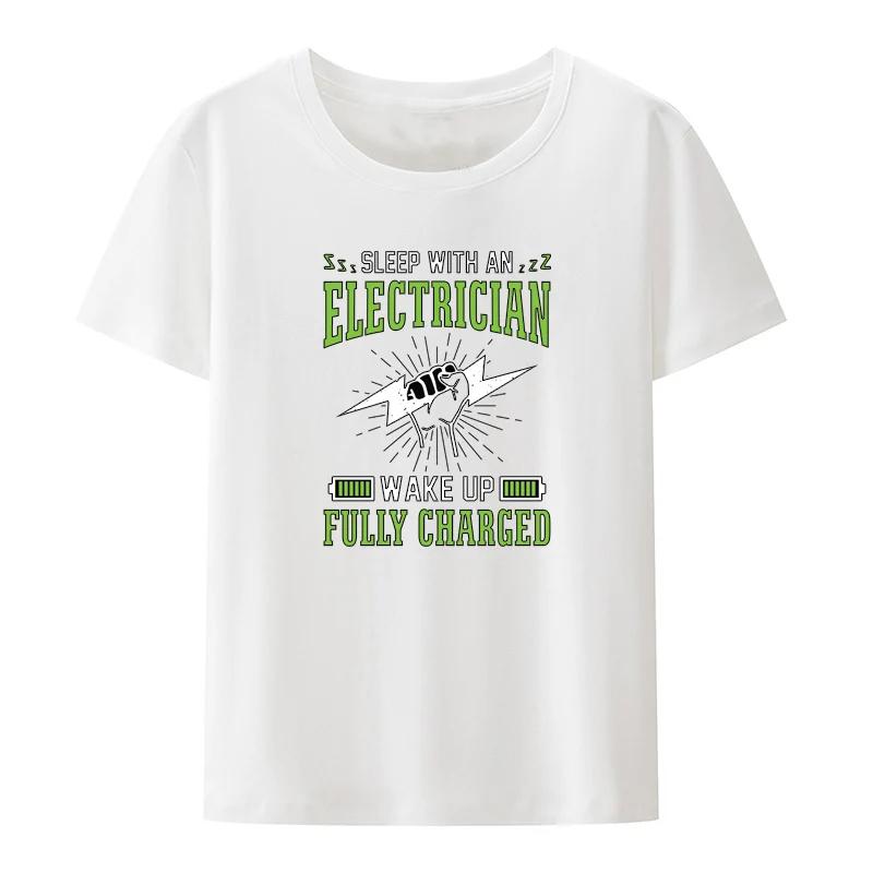 Im An Electrician So Im Fully Qualified To Remove Your Shorts and Check Your Box Modal T Shirt Funny O-neck Loose Streetwear