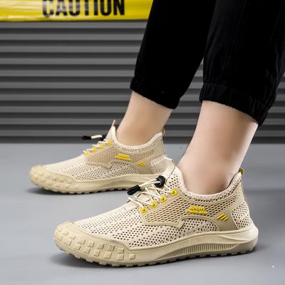 Chaussures pour hommes Été Respirant Maille Fine Surface Chaussures en Maille Chaussures de Course pour Hommes Semelle Souple Légères Loisirs Sports Maille Creusée Chaussures Tendance