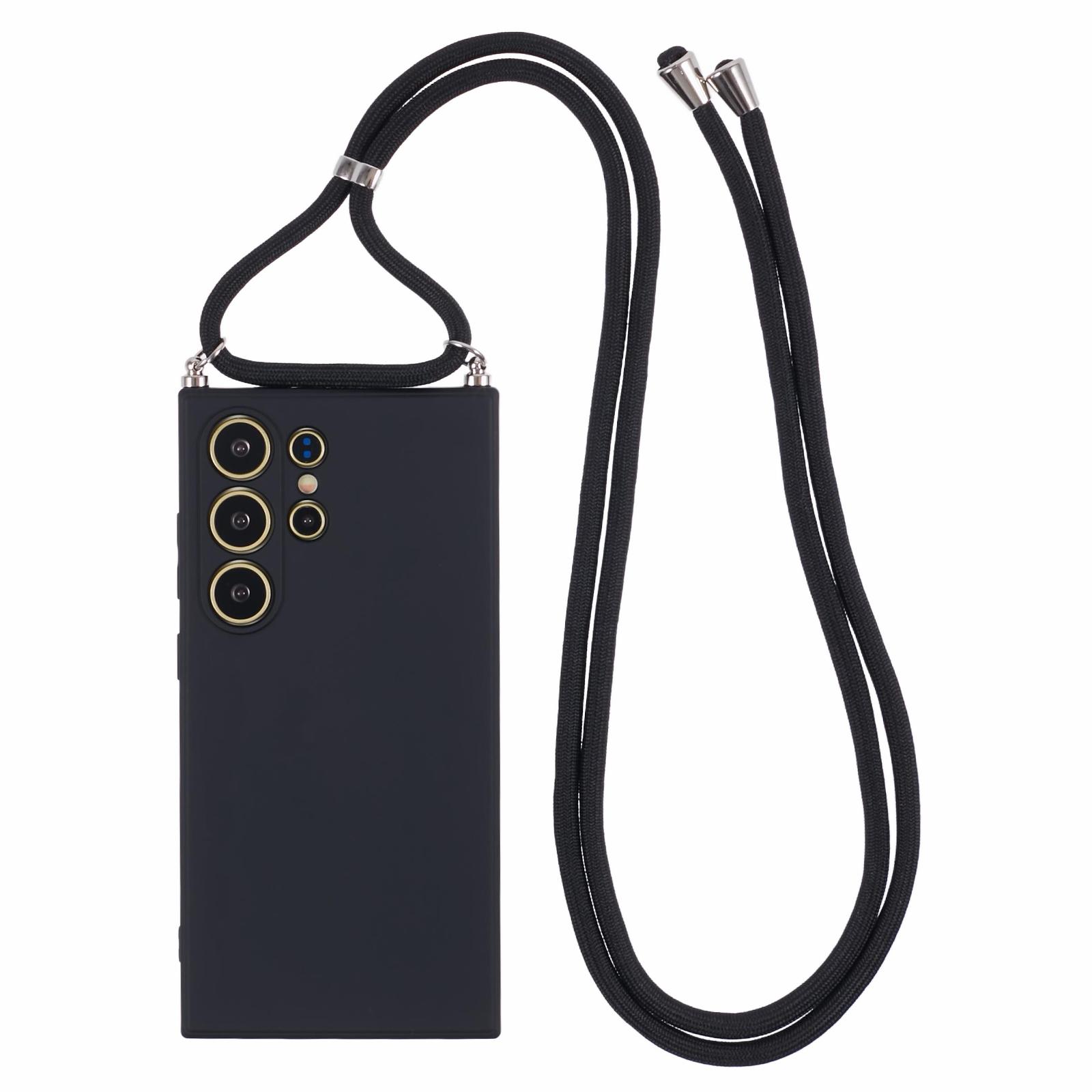 

Чехол-кроссбоди для Samsung Galaxy S24 Ultra, гибкий ТПУ, подкладка из волокна, противоударный чехол для телефона Black