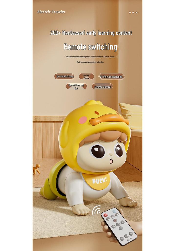 Baby Crawling Doll for Educational Head Lifting and Practice, Suitable for 0-1 Year Olds, 3-6 Months.