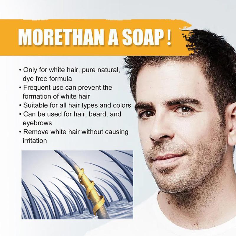 Savon assombrissant pour cheveux naturels, réparation rapide et efficace, teinture de couleur grise et blanche, savon pour cheveux lisses, hydrate, répare les cheveux abîmés pour hommes et femmes